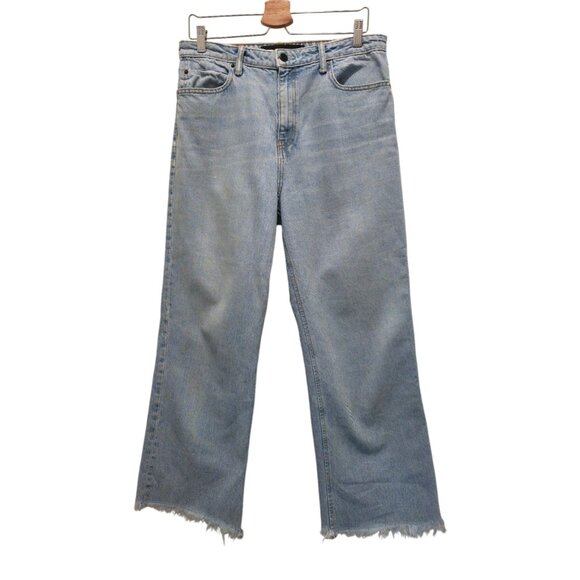 Tame Other - Denim x Alexander Wang TAME Distressed Raw Hem Light Blue Wide Leg Jeans 30x27